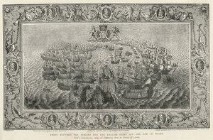 Fight Between the Armada and the English Fleet off the Isle of Wight by John Pine